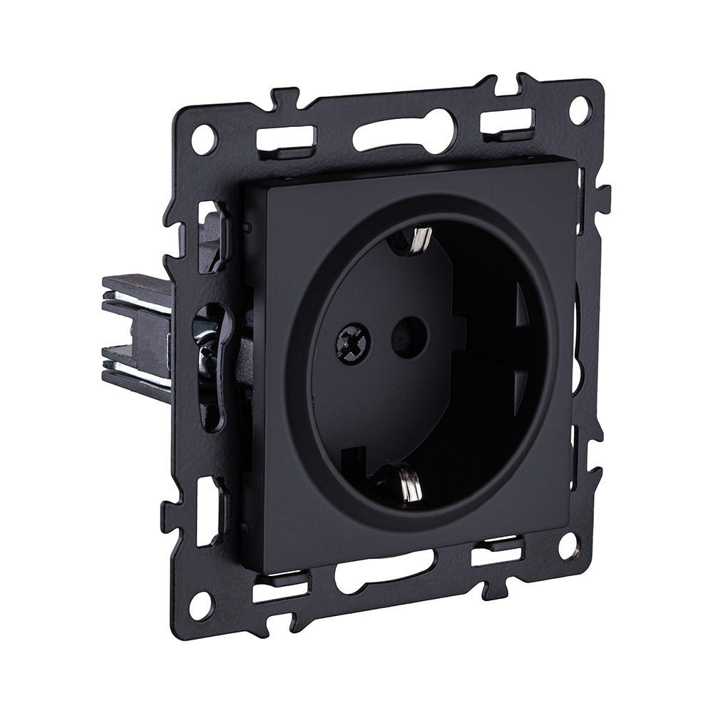 Розетка штепсельная SCHUKO 16A/250 В, черный Kollinger Asthetik AS-014BK в #REGION_NAME_DECLINE_PP#
