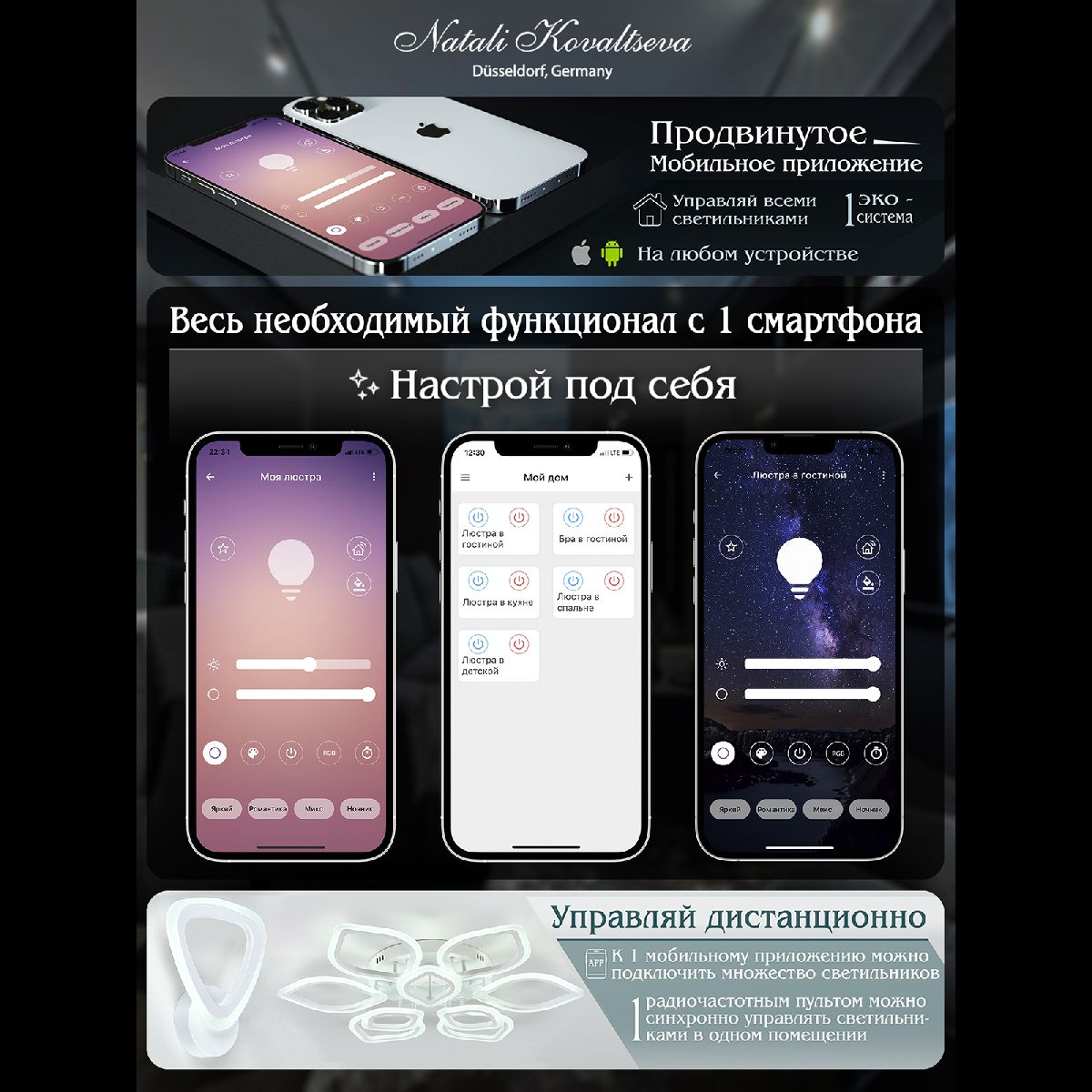 Потолочная светодиодная люстра Natali Kovaltseva Olimp LED LAMPS 81238 в #REGION_NAME_DECLINE_PP#