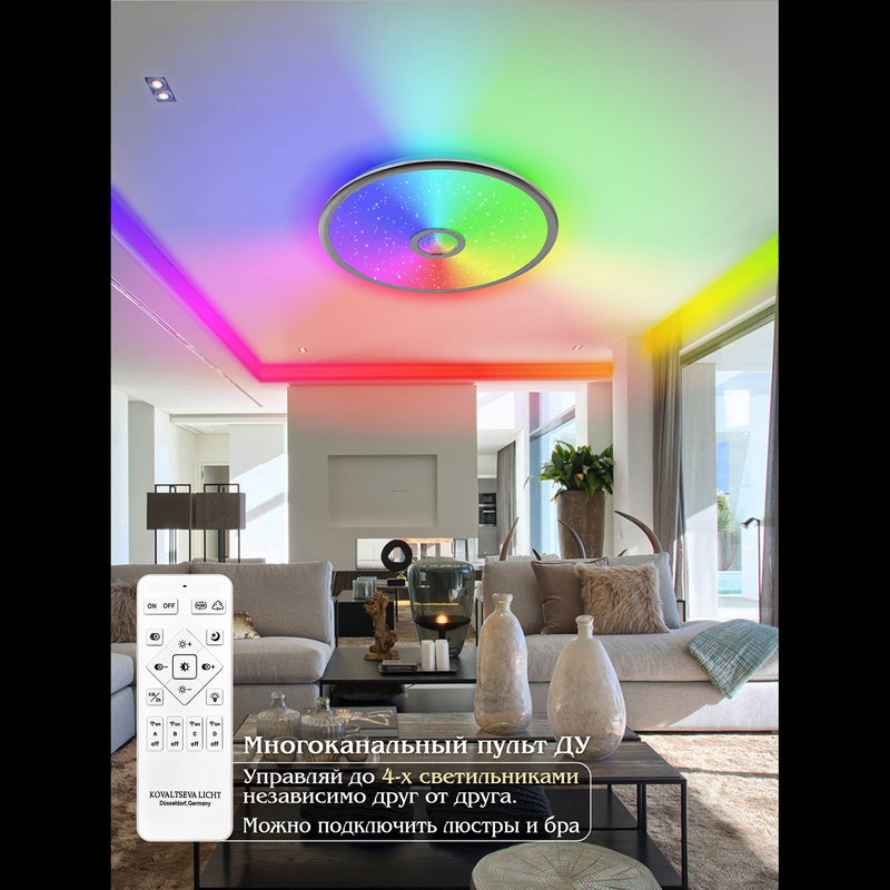 Потолочная люстра Natali Kovaltseva Colorful RGB INNOVATION STYLE 83119 в Санкт-Петербурге