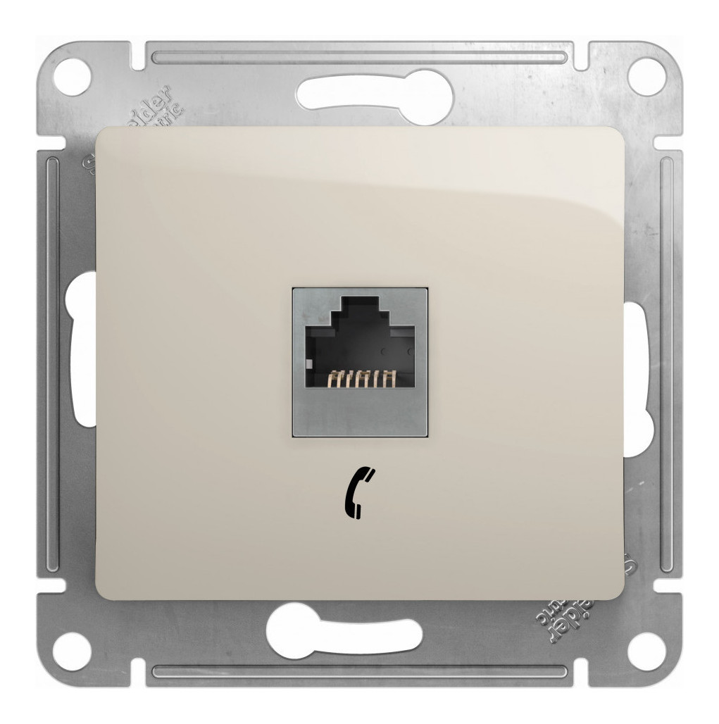 Розетка телефонная RJ11 Systeme Electric Glossa Молочный GSL000981T в Санкт-Петербурге