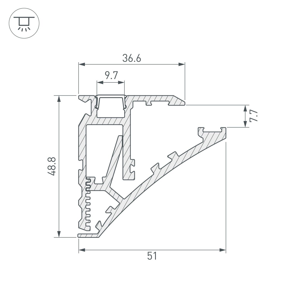 Профиль Arlight SHELF-600-2000 ANOD (Алюминий) 060498 в #REGION_NAME_DECLINE_PP#