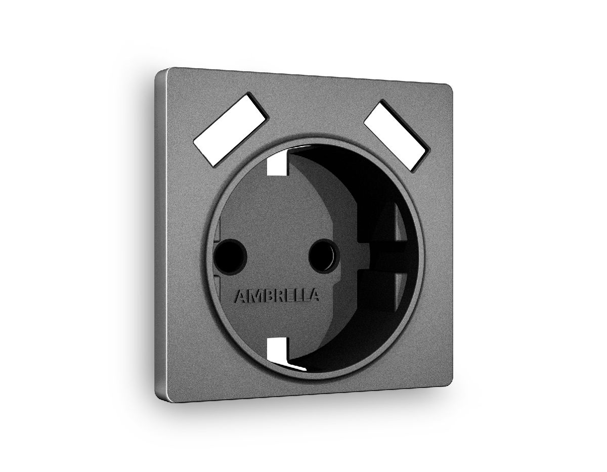 Лицевая панель для розетки с/з со шторками 2USB A+A Ambrella Volt Alfa AP6590 в Санкт-Петербурге