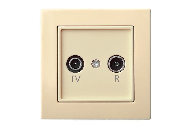 Розетка телевизионная и радио проходная (TV+R) Liregus Epsilon 28-077 в Санкт-Петербурге