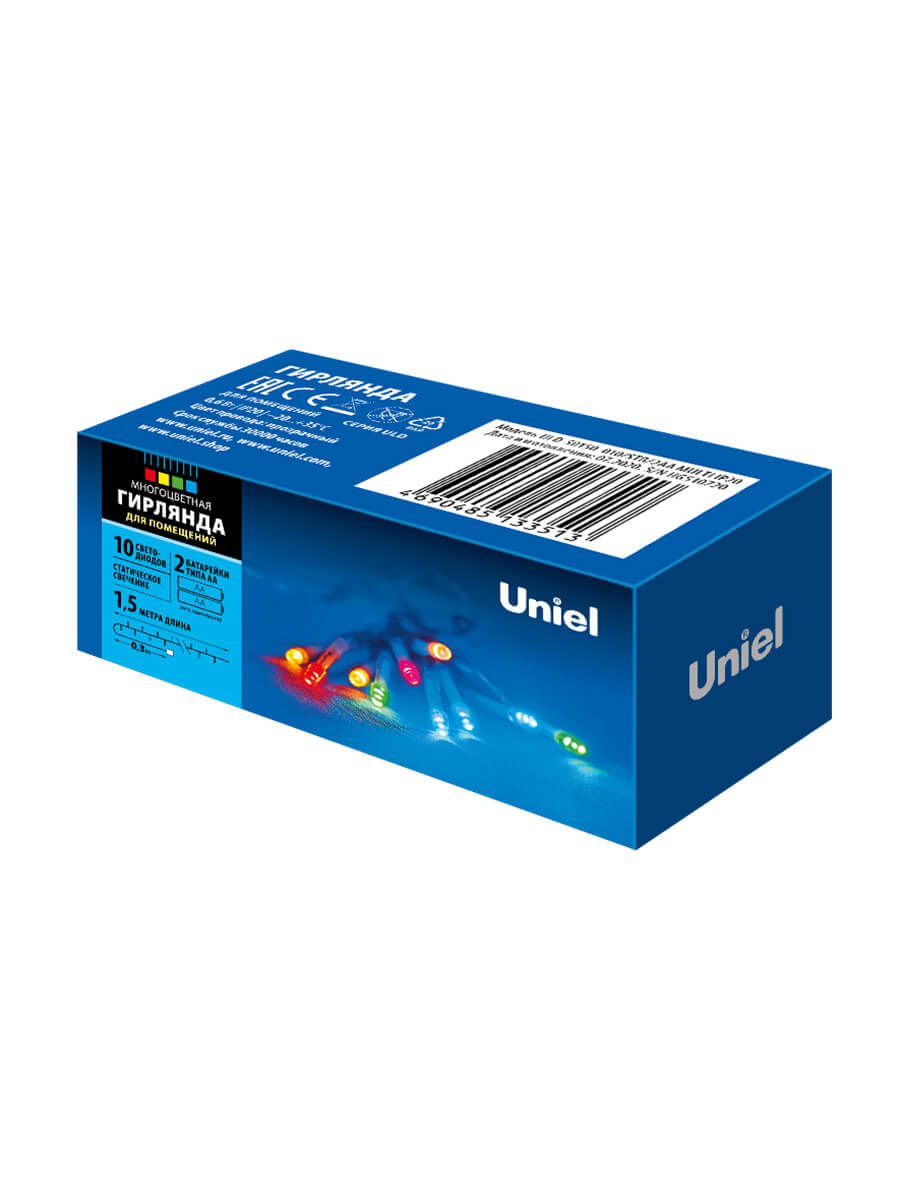 Светодиодная гирлянда Uniel (UL-00007181) разноцветный ULD-S0150-010/STB/2AA Multi IP20 в #REGION_NAME_DECLINE_PP#