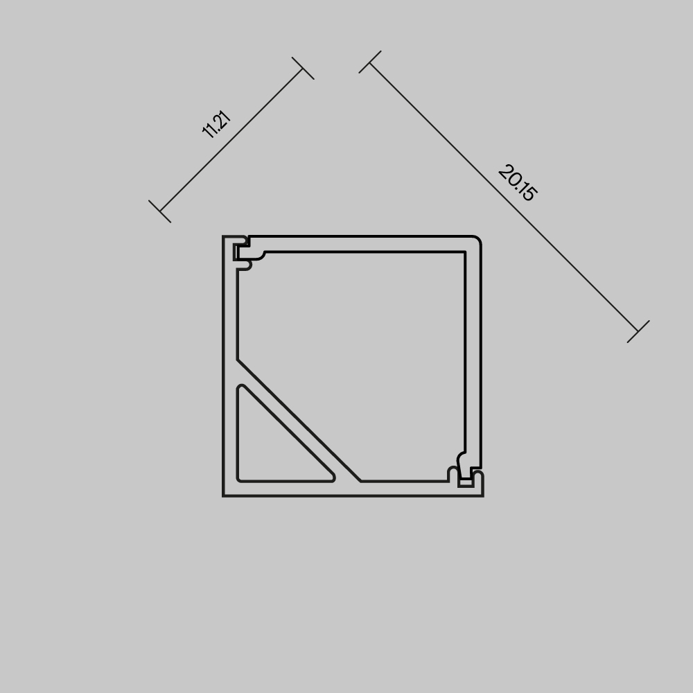 Рассеиватель для профиля 16×16 Угол Maytoni Led Strip ALM-1616S-B-DF-2M 642028 в Санкт-Петербурге