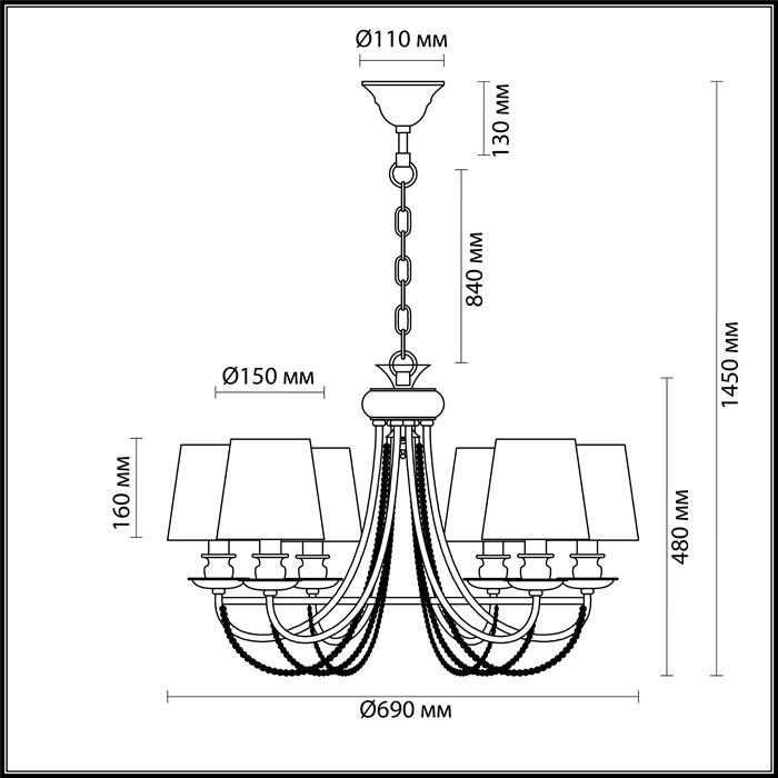 Подвесная люстра Odeon Light Liria 4182/6 в Санкт-Петербурге