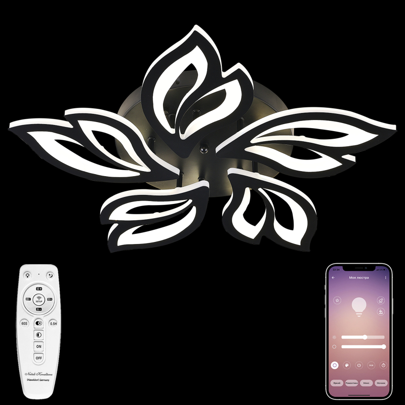 Потолочная люстра Natali Kovaltseva Sand HIGH-TECH LED LAMPS 82006 BLACK в Санкт-Петербурге
