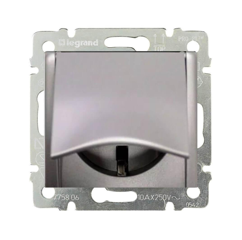 Розетка 2К+3 Legrand Valena 16A 250V с/з с крышкой винтовой зажим алюминий 770122 в Санкт-Петербурге
