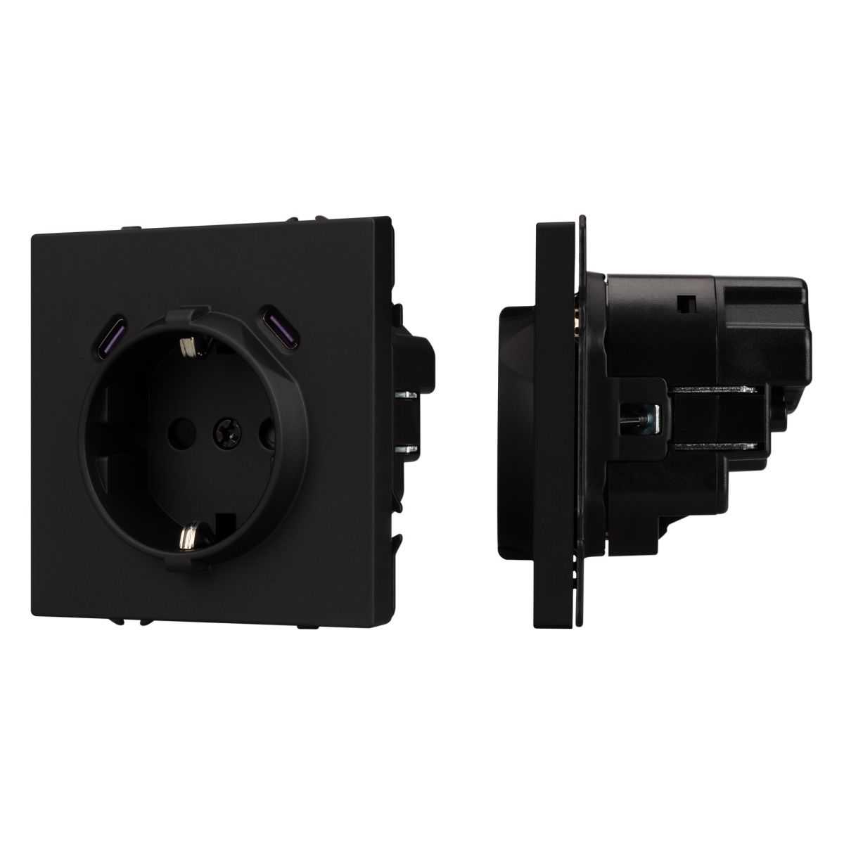 Розетка зк со шторками с USB тип C+С софт-тач черный оникс Arlight SCT-MUCC-SFPL-BK (250V, 16A) 061813(1) в Санкт-Петербурге