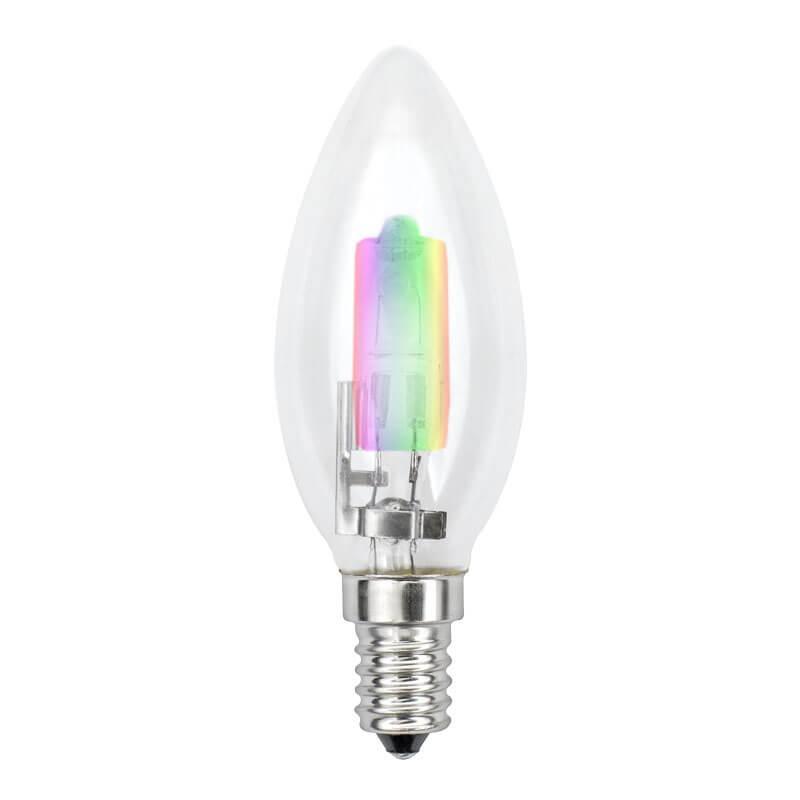 Лампа галогенная (01089) Uniel E14 42W радужная HCL-42/RB/E14 candle в Санкт-Петербурге