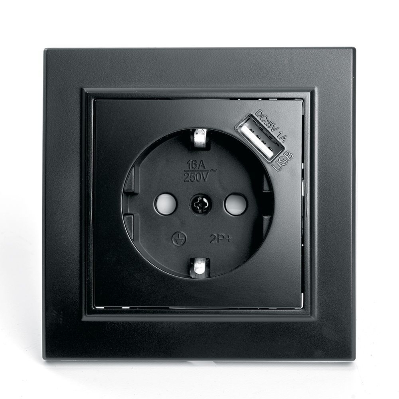 Розетка 1-местная с USB Stekker PST16-9011-03 с защитной шторкой 39480 в #REGION_NAME_DECLINE_PP#