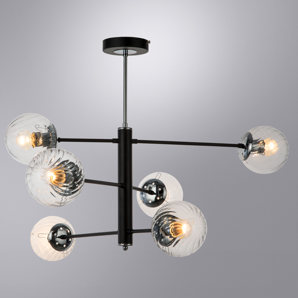 Люстра на штанге Arte Lamp Segin A3566PL-6BK в Санкт-Петербурге