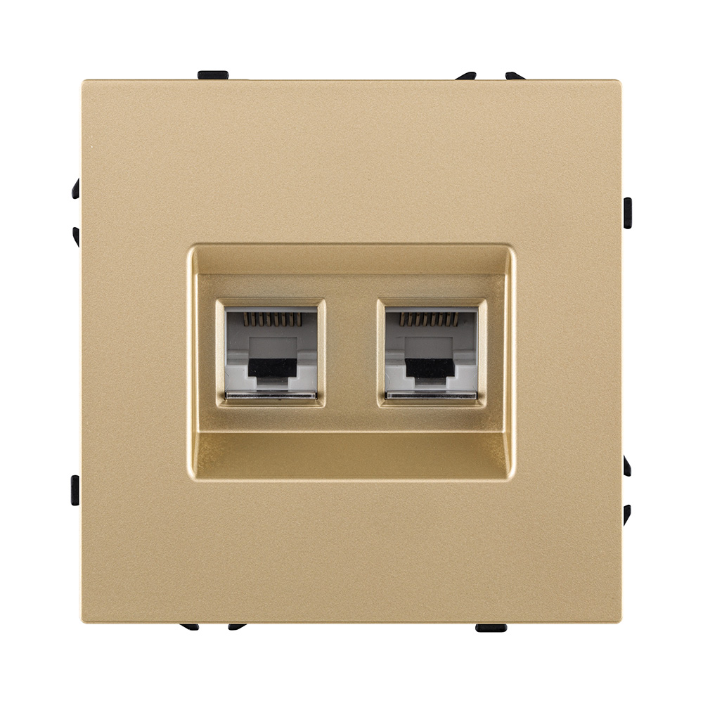 Розетка двойная Ethernet RJ45 Cat.6, золотой Kollinger Eclipse EC-018GD в #REGION_NAME_DECLINE_PP#