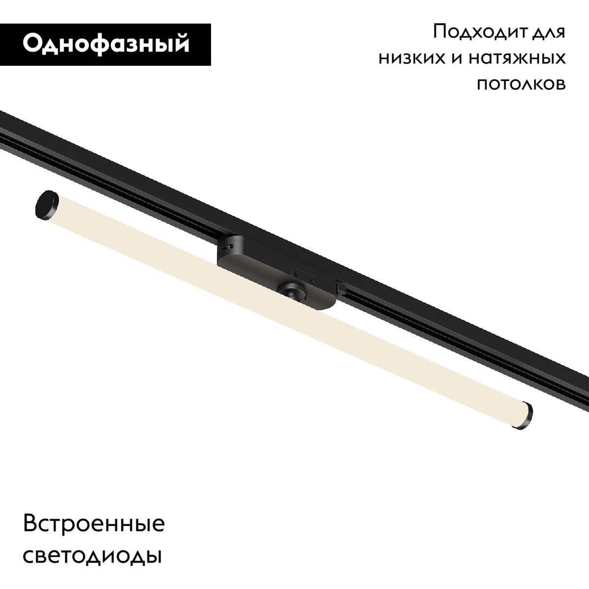 Трековый однофазный светильник Denkirs Strom DK6638-BK в Санкт-Петербурге