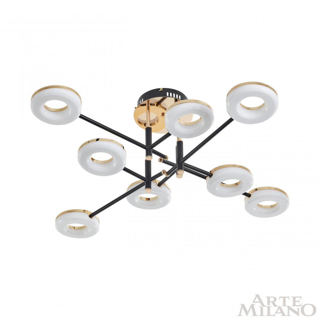 Потолочная светодиодный светильник Arte Milano Ferrara 272999/8 BK/GD в #REGION_NAME_DECLINE_PP#