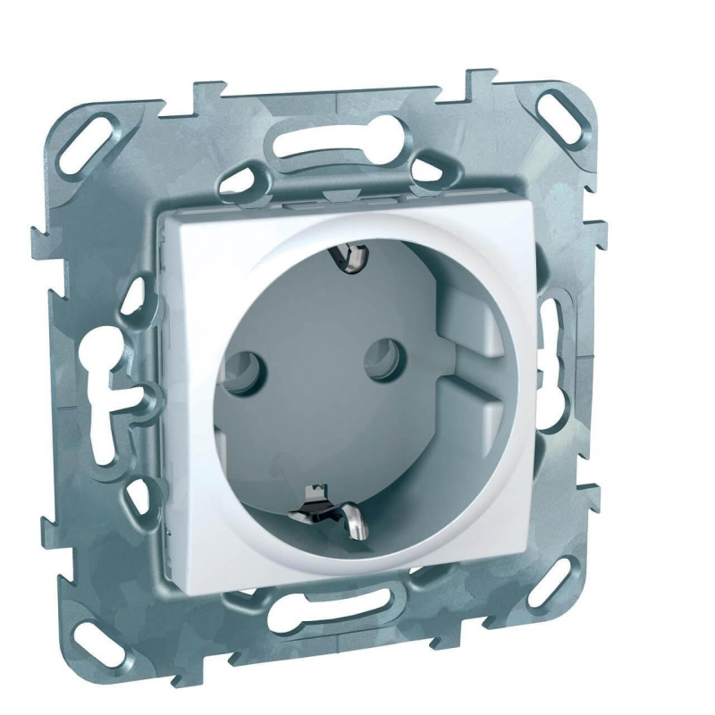 Розетка Schneider Electric Unica с/з со шторками б/зажим клеммы 16A 250V MGU5.057.18ZD в Санкт-Петербурге