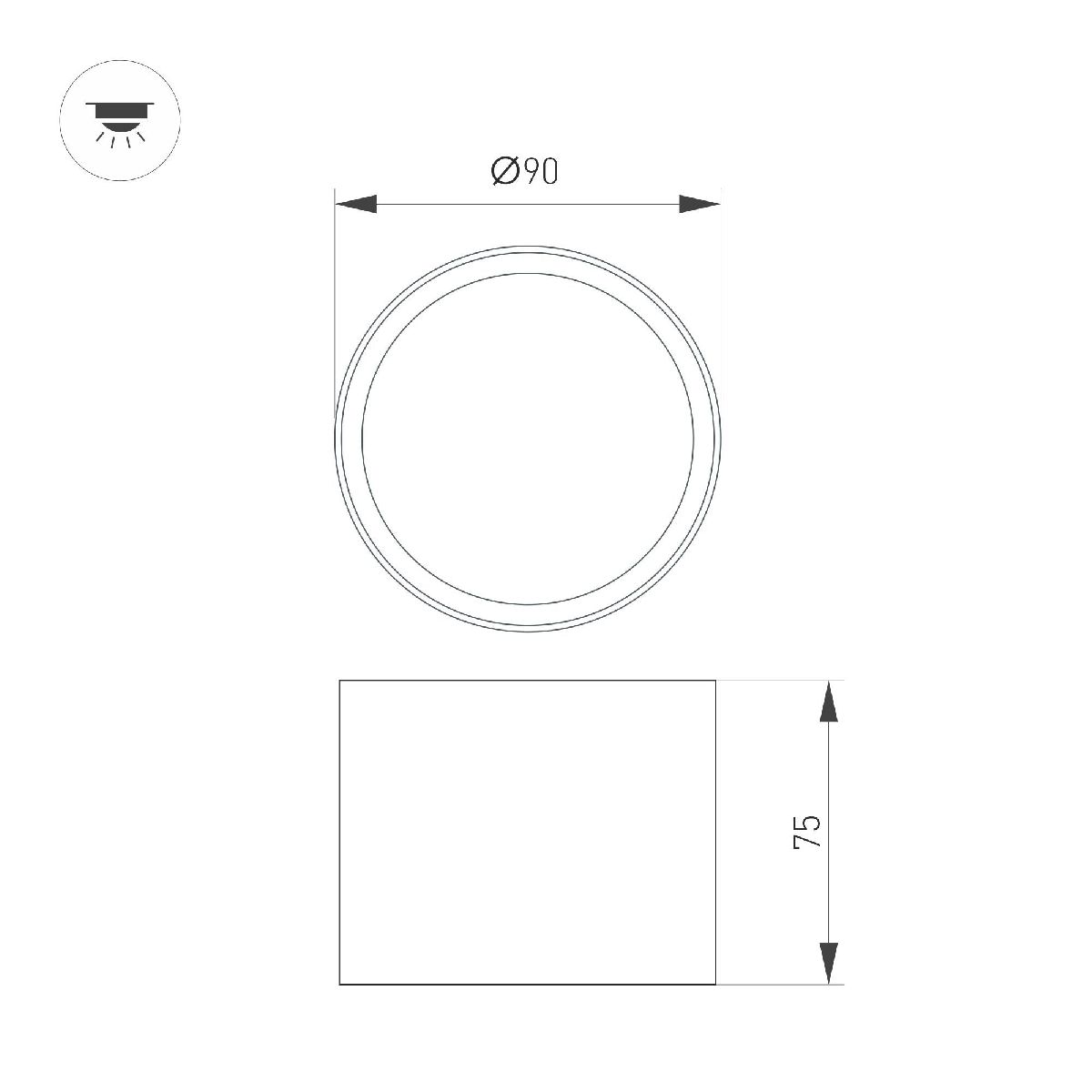 Накладной светильник Arlight SP-BISCOTTO-R90-8W Warm3300-MIX (WH-GD, 80 deg, 230V) 054912 в Санкт-Петербурге