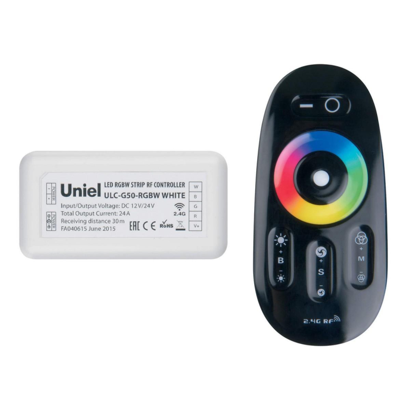 Контроллер для светодиодных лент 12/24В 2,4 ГГц (11107) Uniel ULC-G50-RGBW Black в Санкт-Петербурге