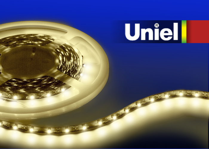 Светодиодная лента Uniel (04901) 4,8W/m 60LED/m 3528SMD теплый белый 3M ULS-3528-60LED/m-8mm-IP20-DC12V-4,8W/m-3M-WW в Санкт-Петербурге