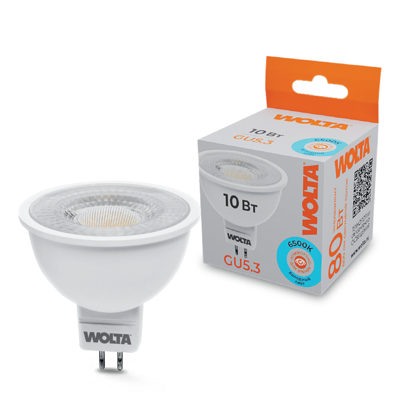 Светодиодная лампа WOLTA 10Вт 6500K GU5.3 матовая WSTD-MR16-220V10W6KGU5.3-L в Санкт-Петербурге