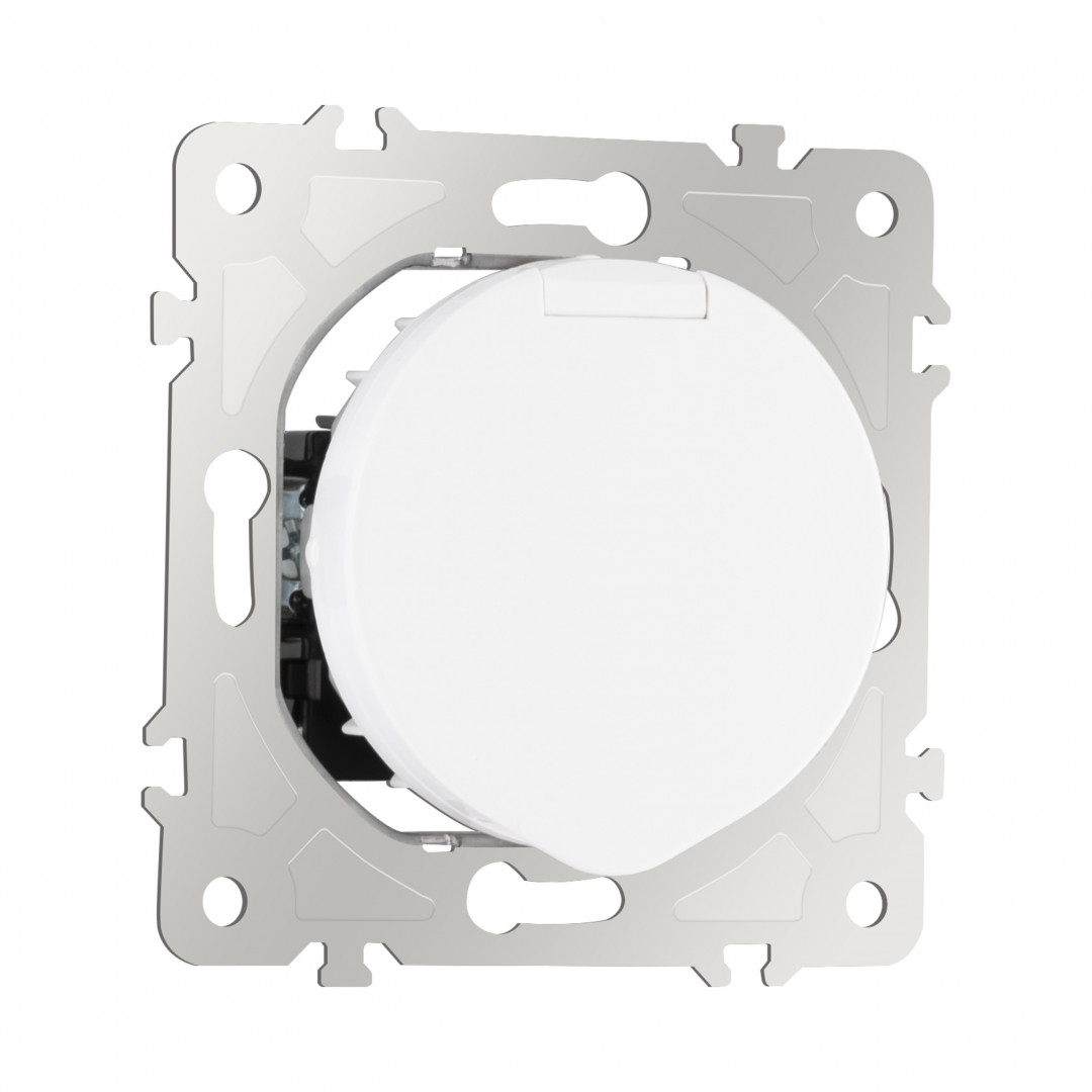 Розетка с заземлением, шторками и защитной крышкой Arte Milano 202.41-1.white в #REGION_NAME_DECLINE_PP#