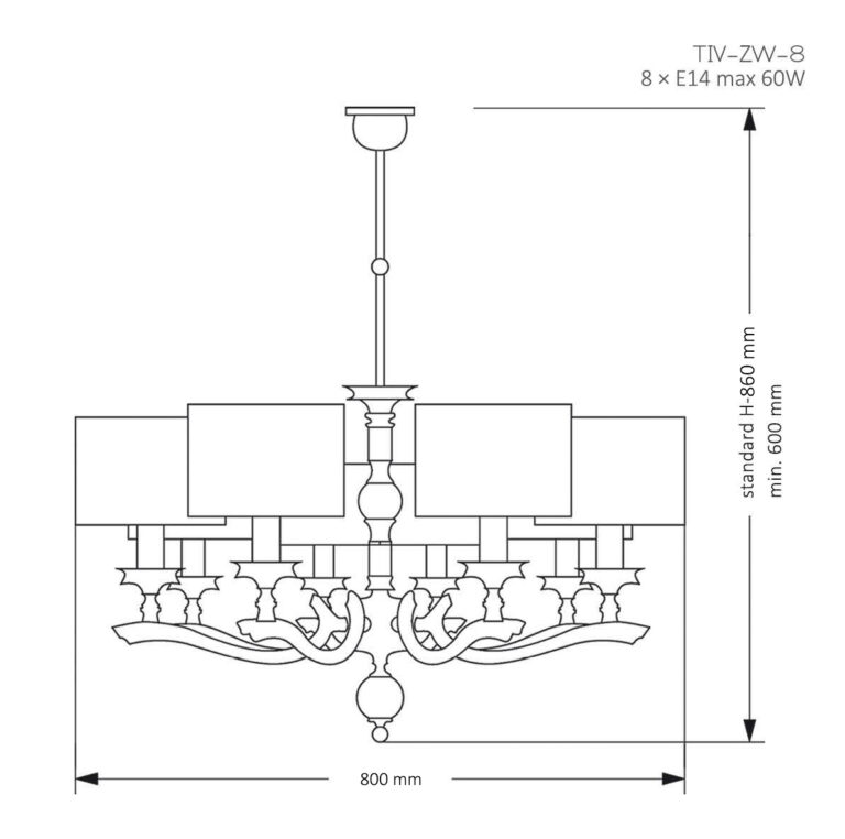 Подвесная люстра Kutek Mood Tivoli TIV-ZW-8 (P) в Санкт-Петербурге