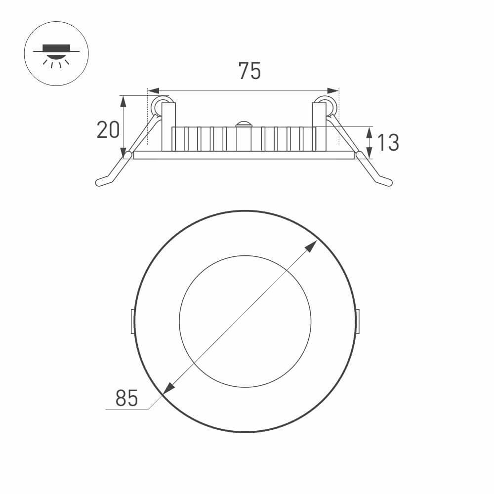 Встраиваемый светодиодный светильник Arlight DL-85M-4W Day White 020103 в Санкт-Петербурге
