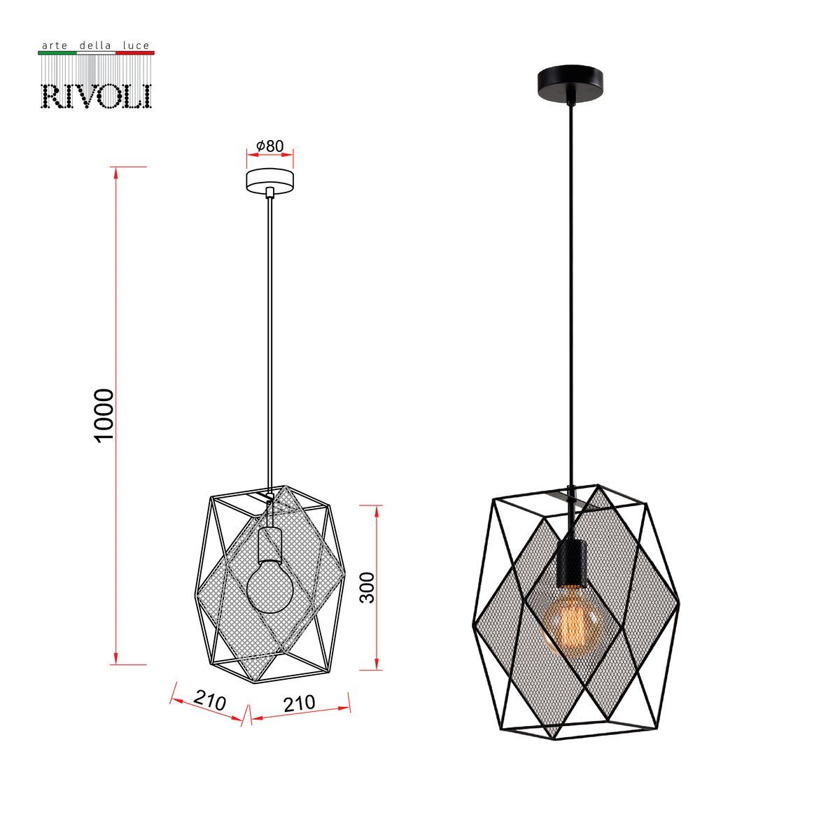 Подвесной светильник Rivoli Esta 5143-201 Б0054984 в Санкт-Петербурге