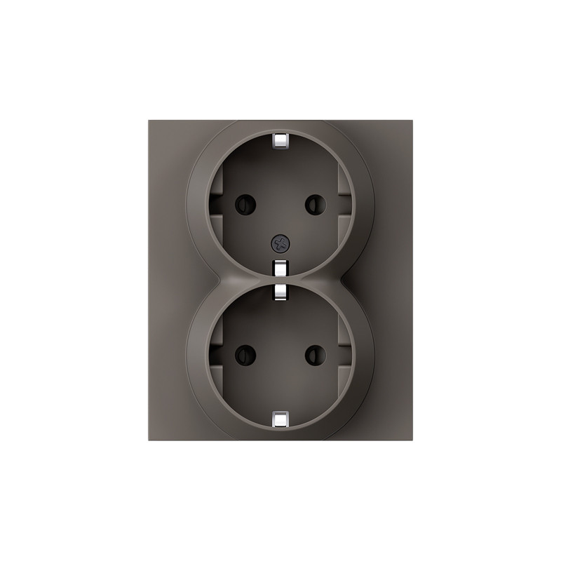 Розетка SETE 2-ая с/з с/у, со шторками 16А графит IP20/IP44 KRANZ KR-79-0703-3 в Санкт-Петербурге