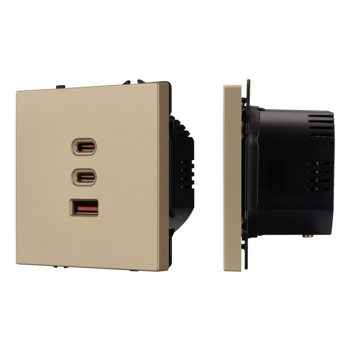 USB Розетка тип А+С+С софт-тач золотой песок Arlight SCT-MUACC-SFPL-FC-GD (65W, QC3) 061836(1) в Санкт-Петербурге