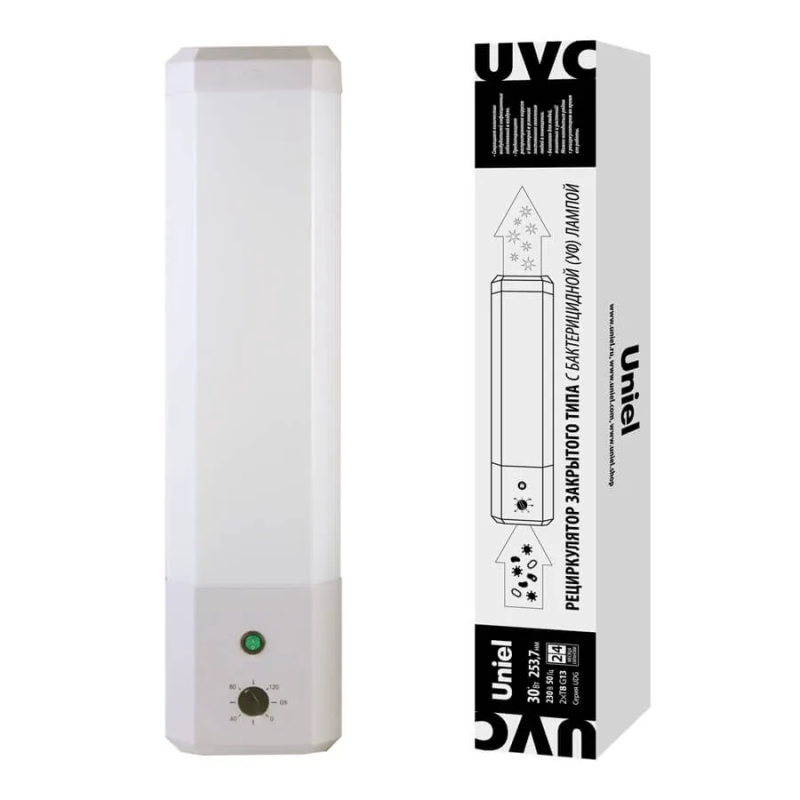 Ультрафиолетовый бактерицидный рециркулятор Uniel UDG-M62T UVCB/TM White UL-00007717 в Санкт-Петербурге