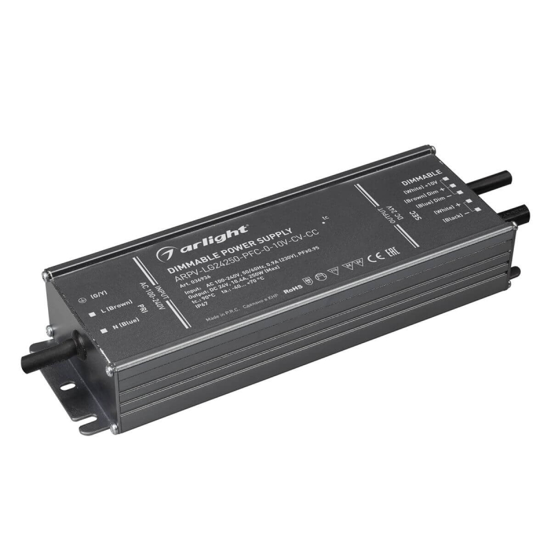 Блок питания Arlight ARPV-LG24250-PFC-0-10V-CV-CC 24V 250W IP67 10.4A 036936 в Санкт-Петербурге