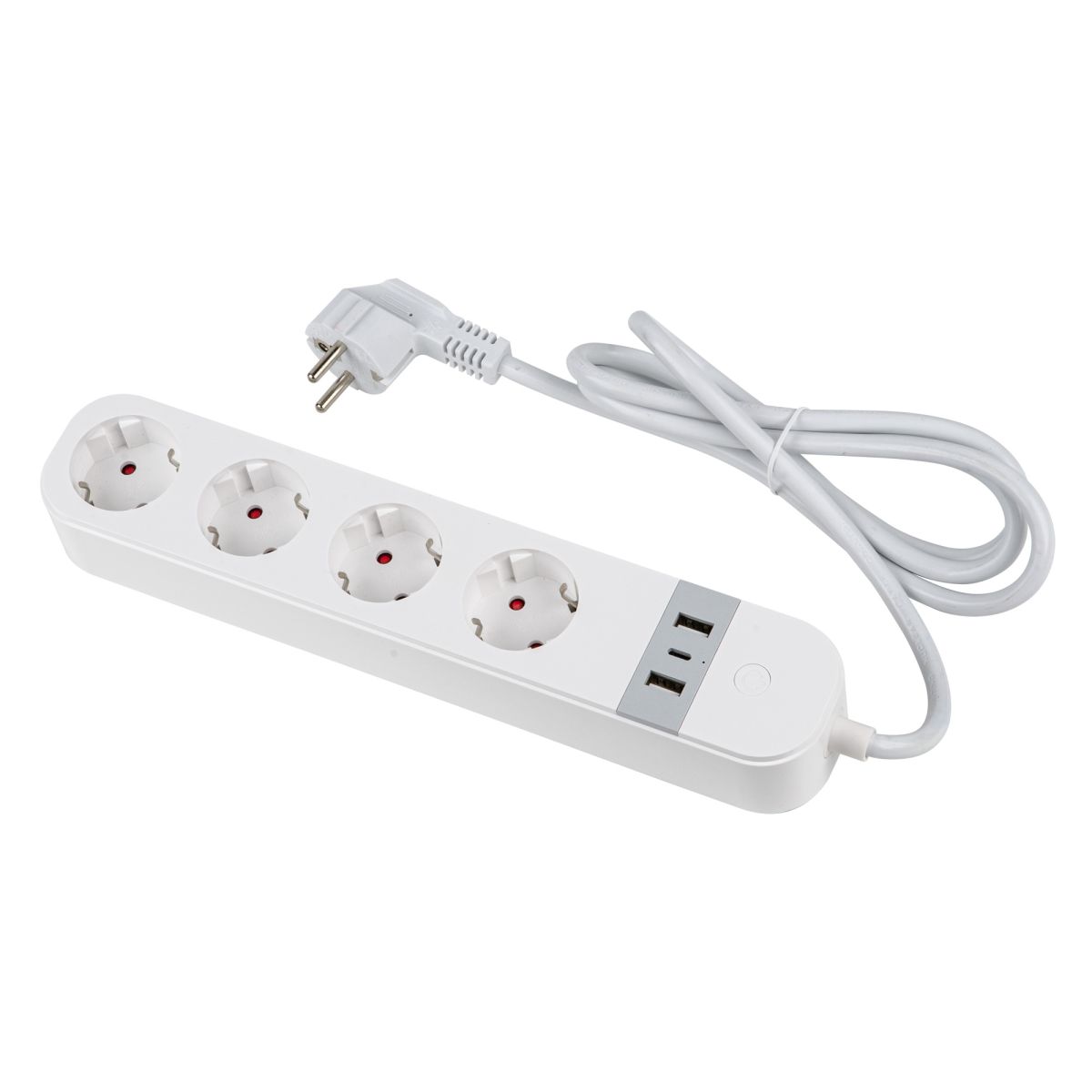 Умный сетевой фильтр Uniel UL-00011386 Wi-Fi. 1.8м Пвс 3х1.5. 4 гнезда. с-з. 2USB+Type-C 5В 3A 16A 3680Вт P-GCL4-1,8 A201/UC/WF WHITE в #REGION_NAME_DECLINE_PP#