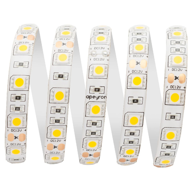 Светодиодная лента Apeyron 12В 14,4Вт/м smd5050 60д/м IP65 700Лм/м 1м 3000К 258BL в Санкт-Петербурге