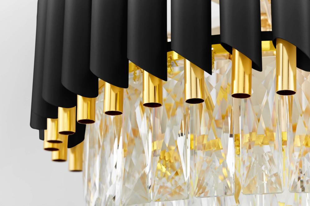 Подвесная люстра Lumina Deco Funneli LDP 6003-550 BK+F.GD в Санкт-Петербурге