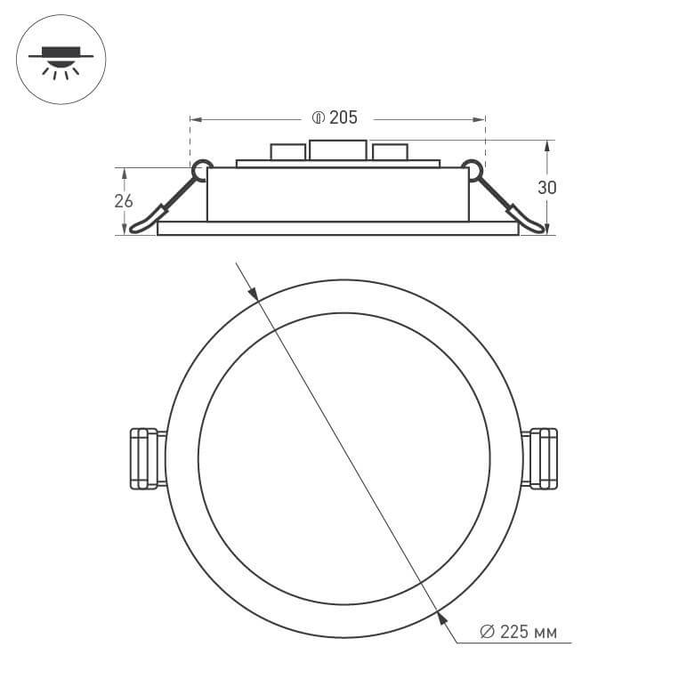 Встраиваемый светодиодный светильник Arlight DL-BL225-24W Day White 021443 в Санкт-Петербурге