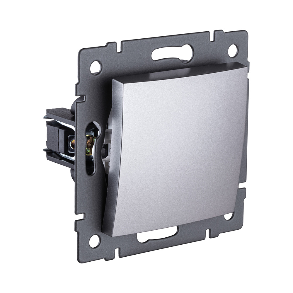 Выключатель 1-клавишный проходной 10А/250В, изогнутый, серый Kollinger REA-R-003GY для Aspekt, Eleganz, Reflex в #REGION_NAME_DECLINE_PP#