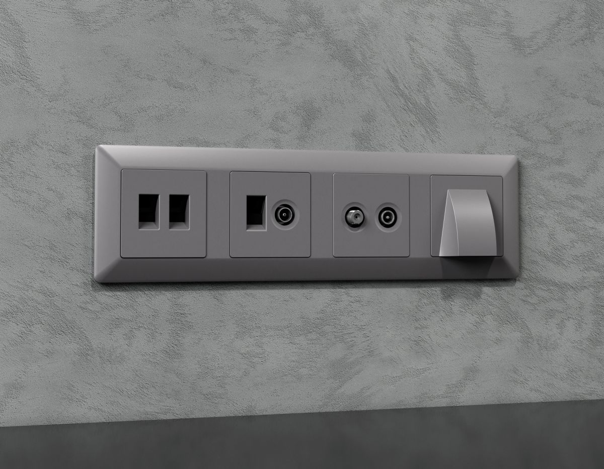 Комплект вывода кабеля с фиксатором Alfa Сталь матовый Quant Ambrella Volt MA515810 (AP5158, VM238) в Санкт-Петербурге