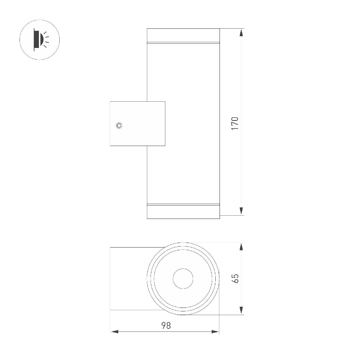 Уличный настенный светильник Arlight LGD-RAY-WALL-TWIN-R65-2x9W Warm3000 (GR, 23 deg, 230V) 038154 в Санкт-Петербурге