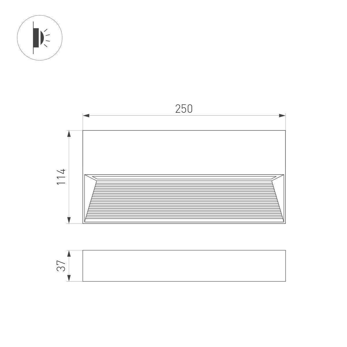 Светильник для ступеней Arlight LGD-RIBONIK-S250x114-10W Warm3000 (Черный, 70 deg, 230V) (IP65 Металл) 062693 в Санкт-Петербурге