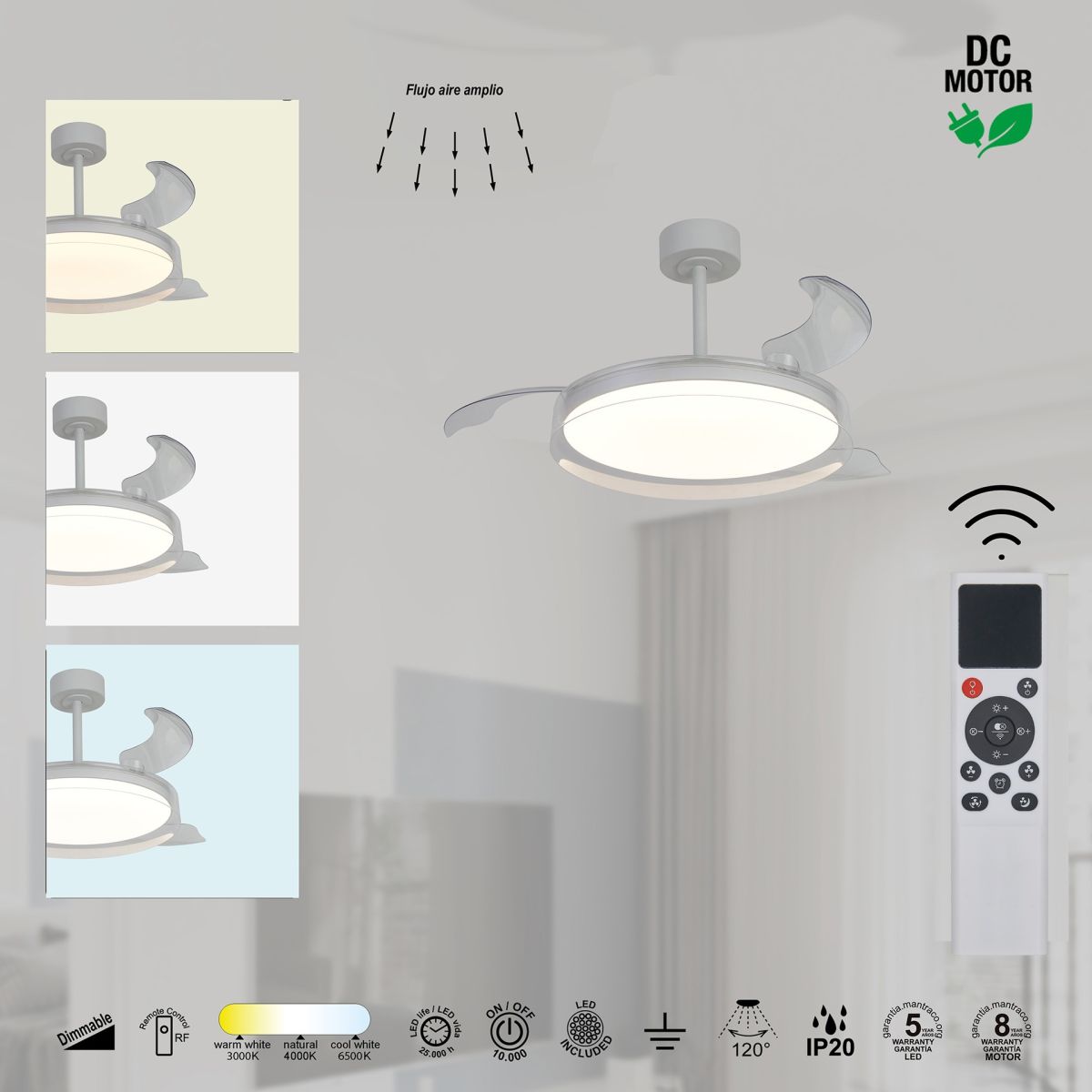 Люстра-вентилятор Mantra Glass Fan 9525 в Санкт-Петербурге