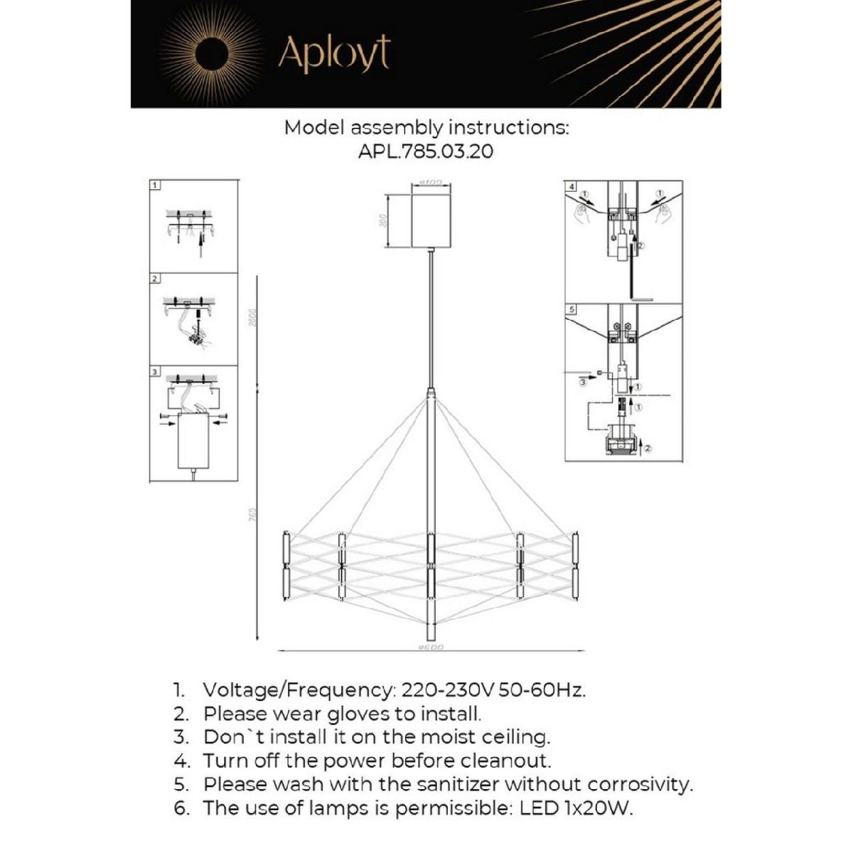 Подвесная люстра Aployt Babetta APL.785.03.20 в Санкт-Петербурге