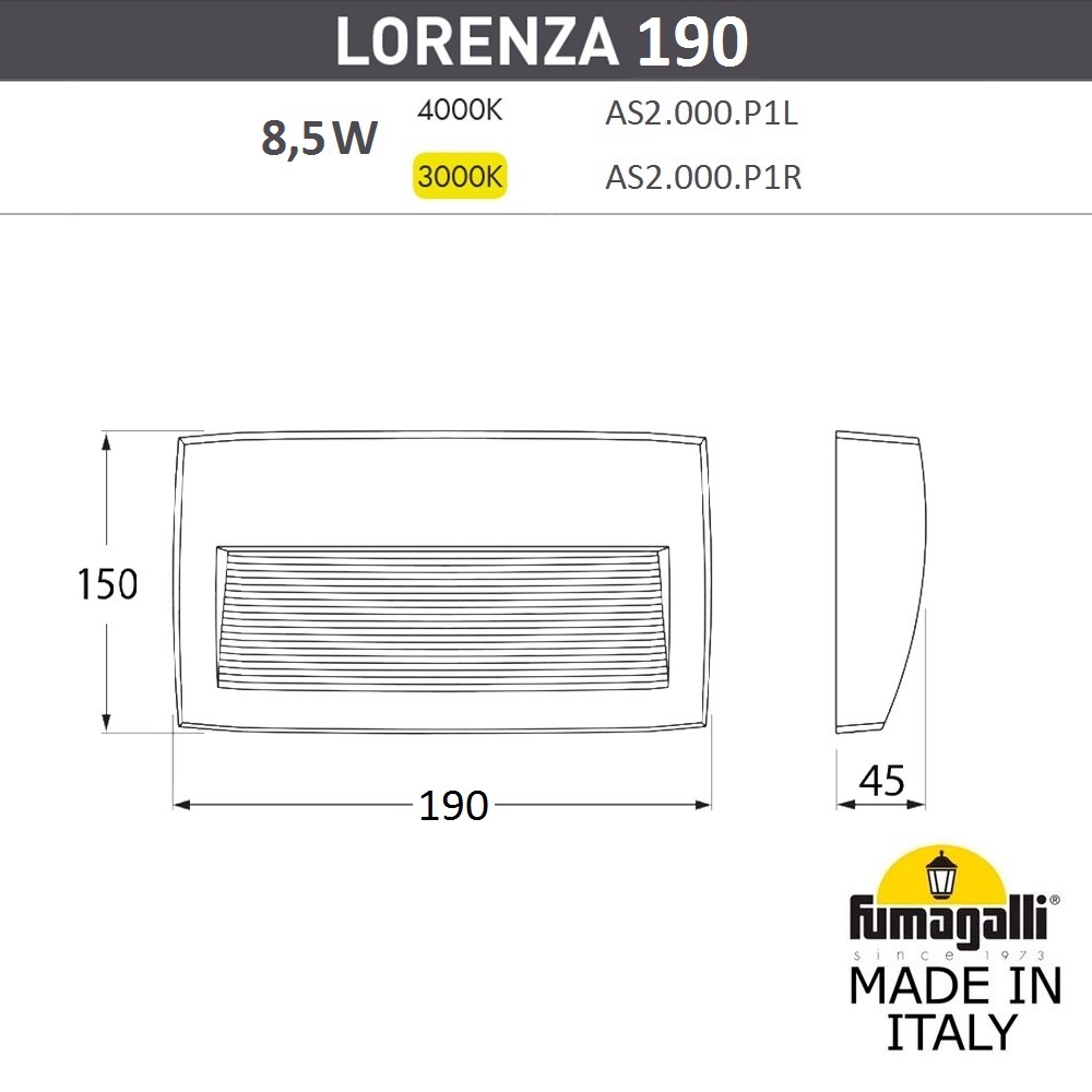 Светильник для подсветки лестниц Fumagalli Lorenza AS2.000.000.BXK1L в Санкт-Петербурге