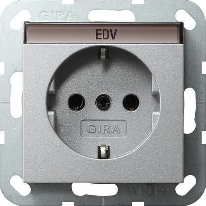 Розетка Gira System 55 Schuko с/з 16A 250V безвинтовой зажим алюминий 045726 в Санкт-Петербурге