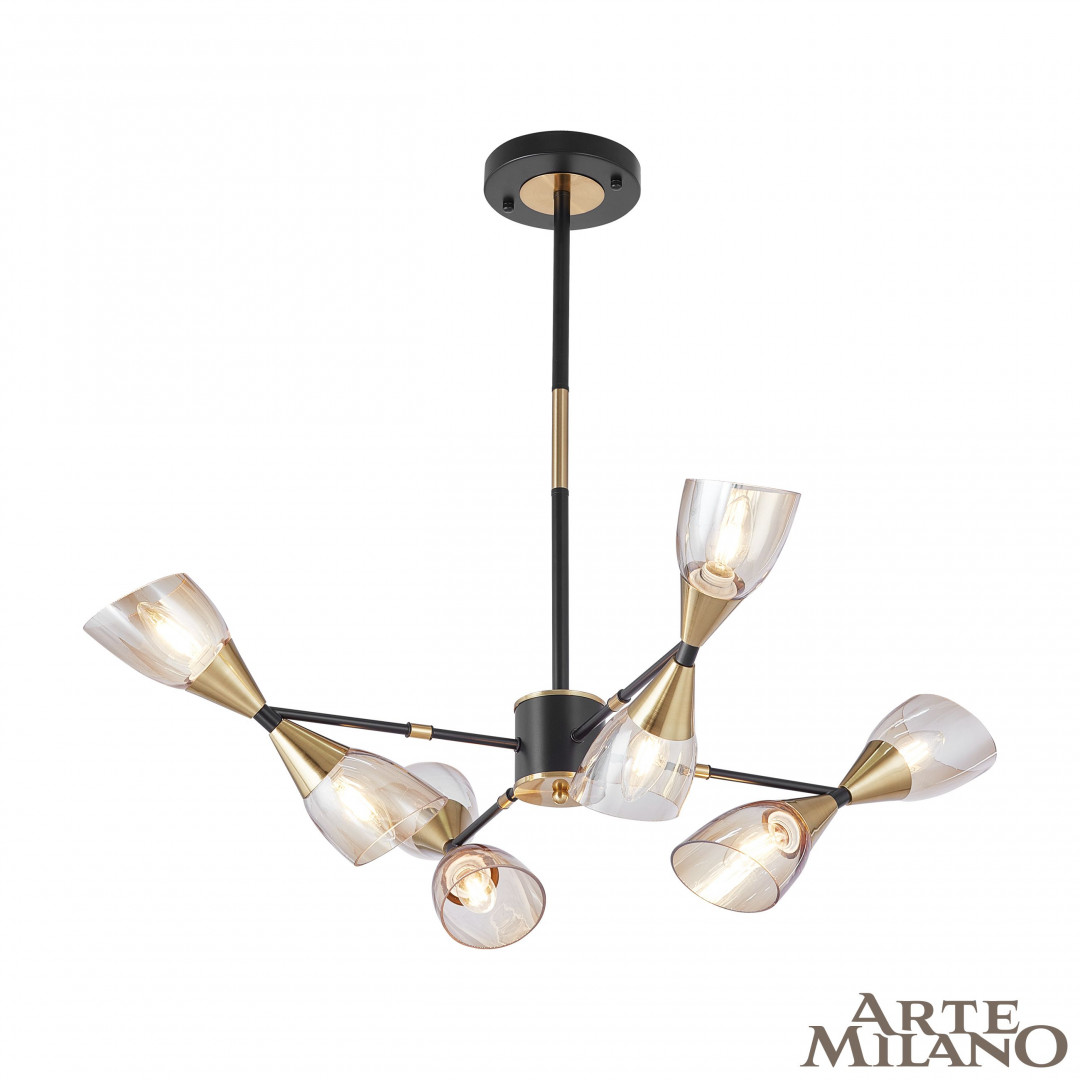 Люстра на штанге Arte Milano Neapolis 276708/8 BK/GD в #REGION_NAME_DECLINE_PP#
