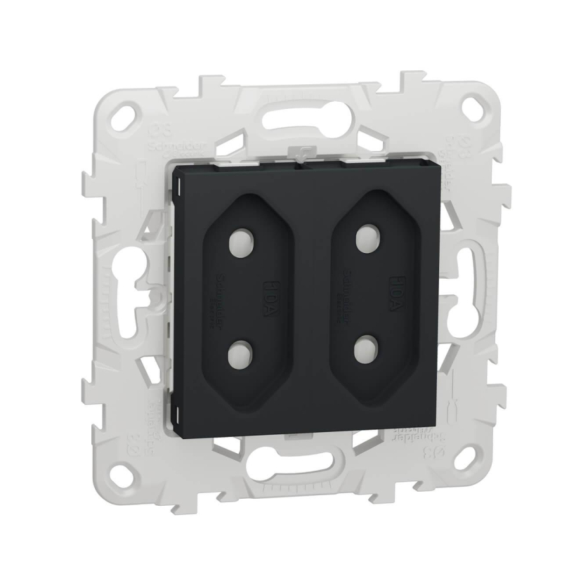 Розетка двойная Schneider Electric Unica New б/з со шторками NU503154 в #REGION_NAME_DECLINE_PP#