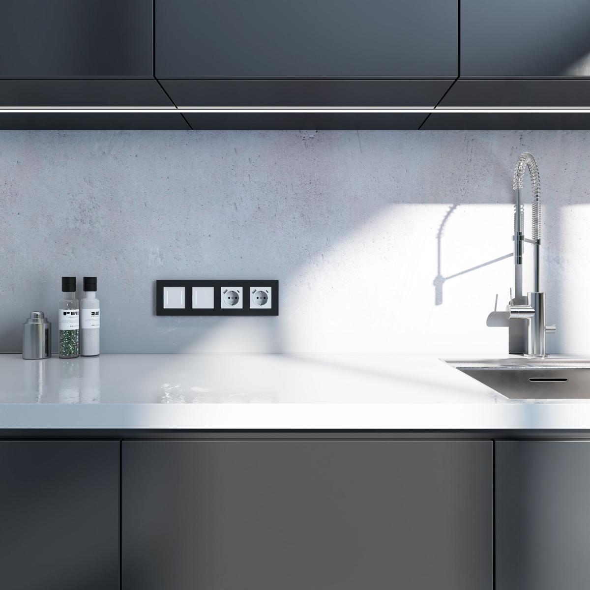 Рамка на 4 поста Werkel Slab черный матовый W0042908 4690389193477 a062802 в Санкт-Петербурге