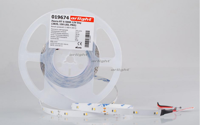 Светодиодная лента Arlight RT 6-5000 12V White (2835, 150 LED, PRO) 019673 в Санкт-Петербурге