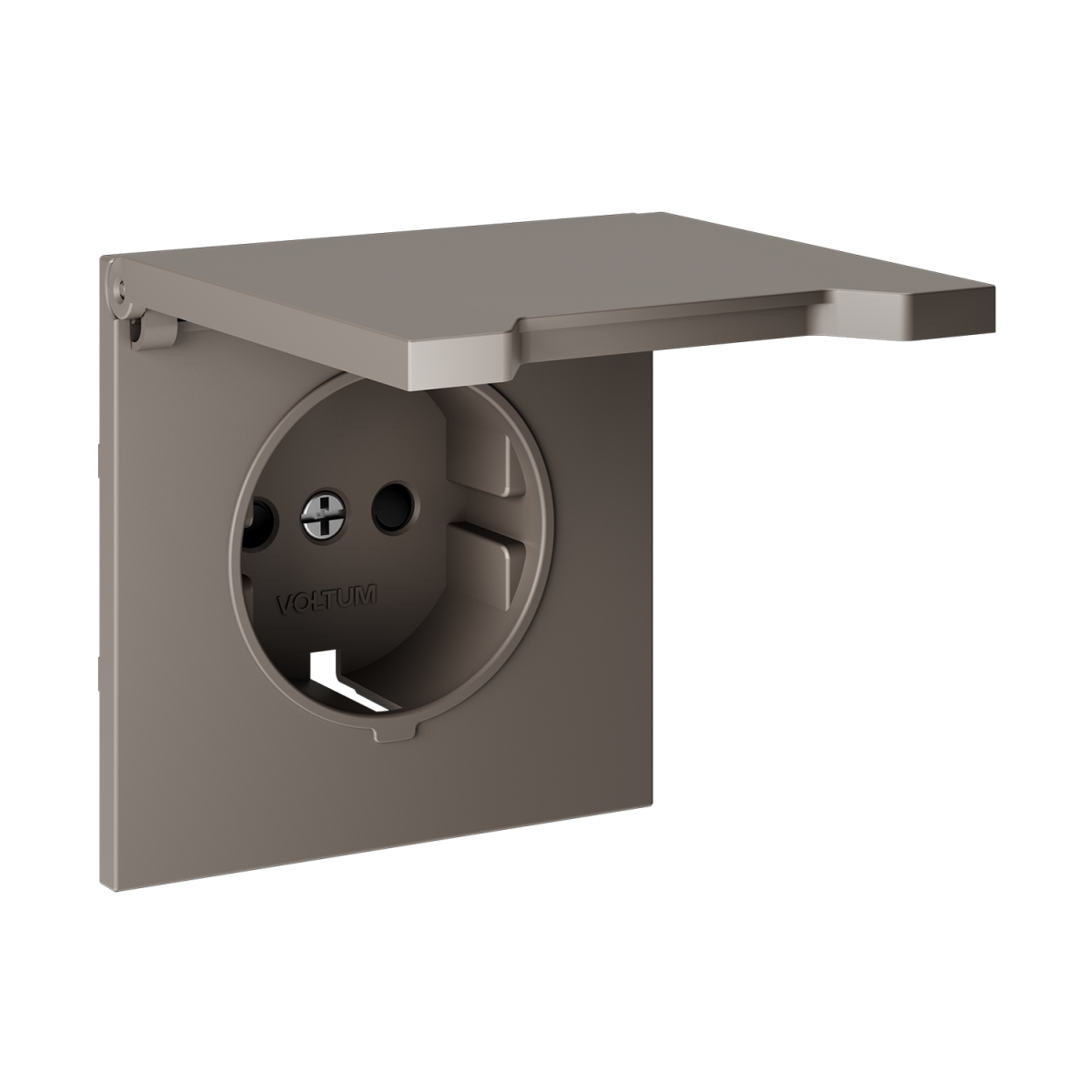 Накладка для розетки с заземлением, защитными шторками и крышкой Voltum S70 (капучино) VLS000814 в Санкт-Петербурге