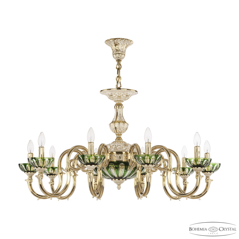 Подвесная люстра Bohemia Ivele Crystal Verona 72203P/10/300 GW P Clear-Green/H-1H в Санкт-Петербурге